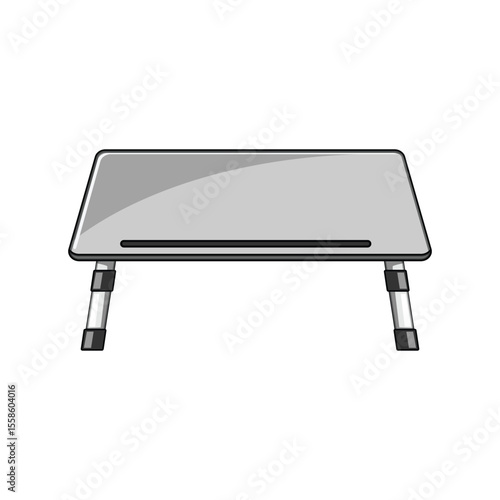 dining portable lap desk cartoon vector illustration