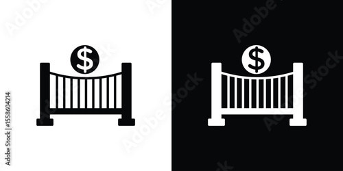 Bridging loan icon Vector illustration in solid and black and white. EPS10