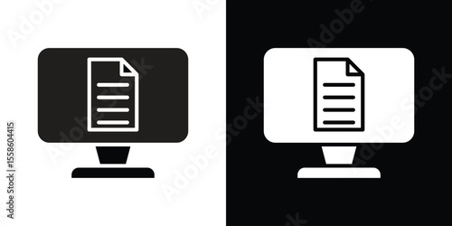 Blended learning icon Vector illustration in solid and black and white. EPS10