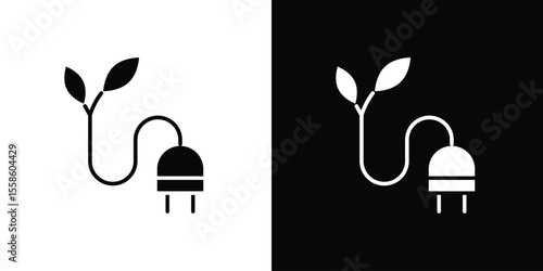 Biomass energy icon Vector illustration in solid and black and white. EPS10