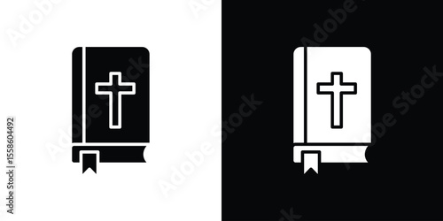 Bible icon Vector illustration in solid and black and white. EPS10