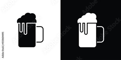 Beer icon Vector illustration in solid and black and white. EPS10