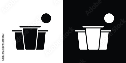 Beer pong icon Vector illustration in solid and black and white. EPS10