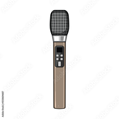 omnidirectional radio microphone cartoon vector illustration