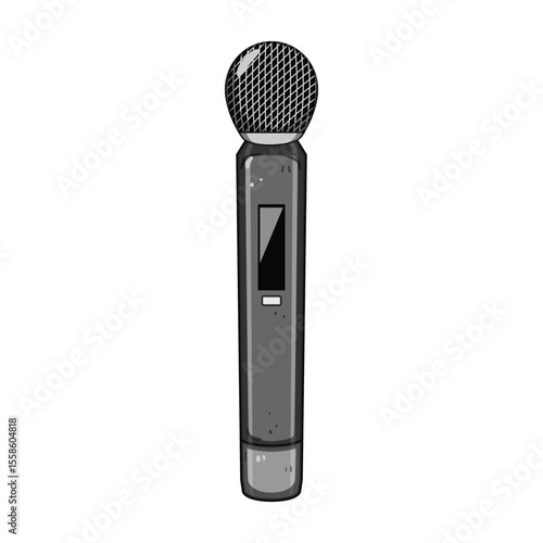 diaphragm radio microphone cartoon vector illustration