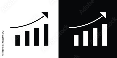 Business performance icon Vector illustration in solid and black and white. EPS10