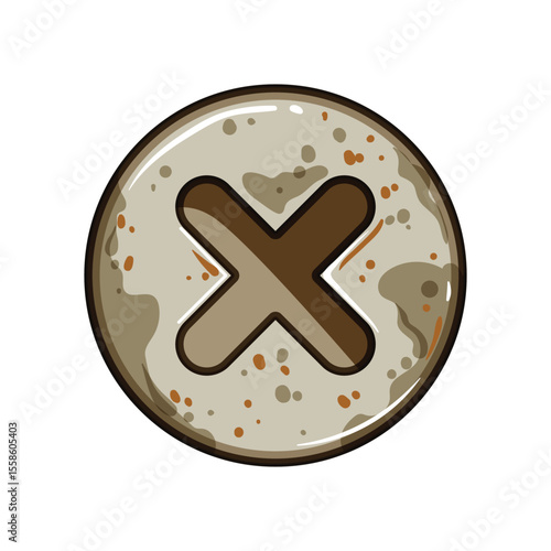 extractor rusty screw head cartoon vector illustration