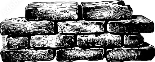 Vintage brick wall design for architecture and construction projects