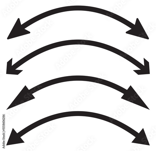 Dual arrow icon set. Double arrow icon set . Two side arrows icon vector illustration. Direction symbols, up and down sign. Variety colors Duel arrows icon. Eps 10