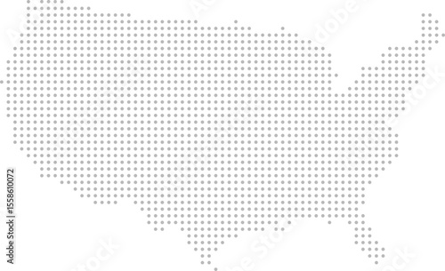 United States – circle dot grid vector map (Albers equal area conic projection, PPT-compatible & fully editable)