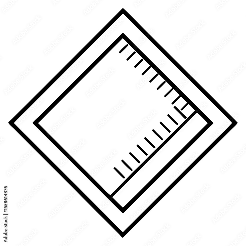 Fototapeta premium Minimalist Square Measuring Tool Vector