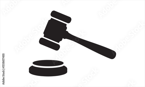 Justice Gavel & Sound Block Icon - Law, Auction & Court Symbol