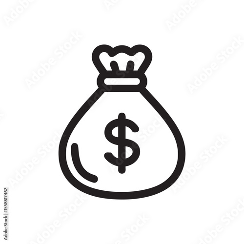 Money bag symbol representing financial prosperity and wealth
