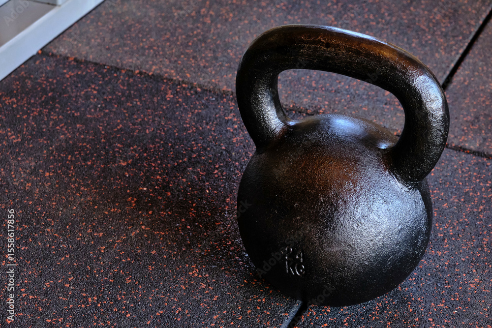 Fototapeta premium Kettlebell on Rubber Mat