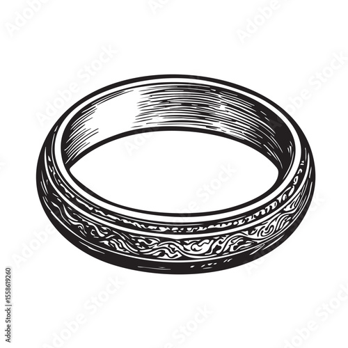Intricate metal band with floral designs for detailed craftsmanship
