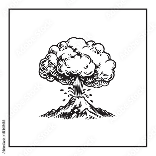Volcano eruption a powerful educational natural phenomenon