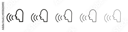 Voice control icon Vector illustration in solid and black and white. EPS10