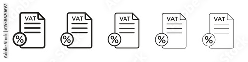 Value added tax VAT icon Vector illustration in solid and black and white. EPS10