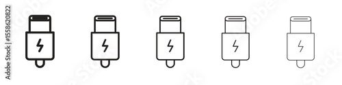 USB type c icon Vector illustration in solid and black and white. EPS10