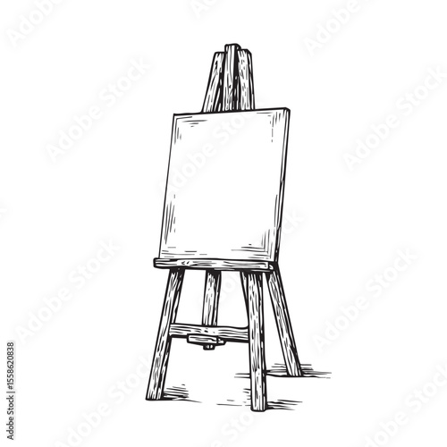 Blank easel ready for creativity and artistic expression
