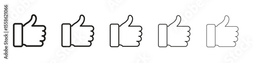 Thumb up icon Vector illustration in solid and black and white. EPS10