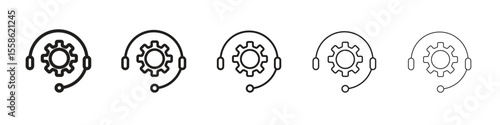 Tech support icon Vector illustration in solid and black and white. EPS10