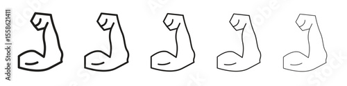 Strong arm icon Vector illustration in solid and black and white. EPS10