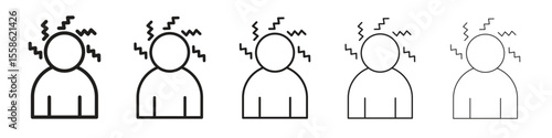 Stress icon Vector illustration in solid and black and white. EPS10