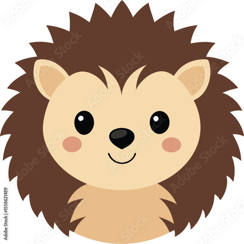 Hedgehog head cute face on transparent background