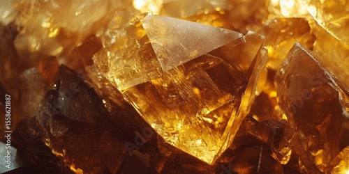 Close-up of natural resin with golden hue.