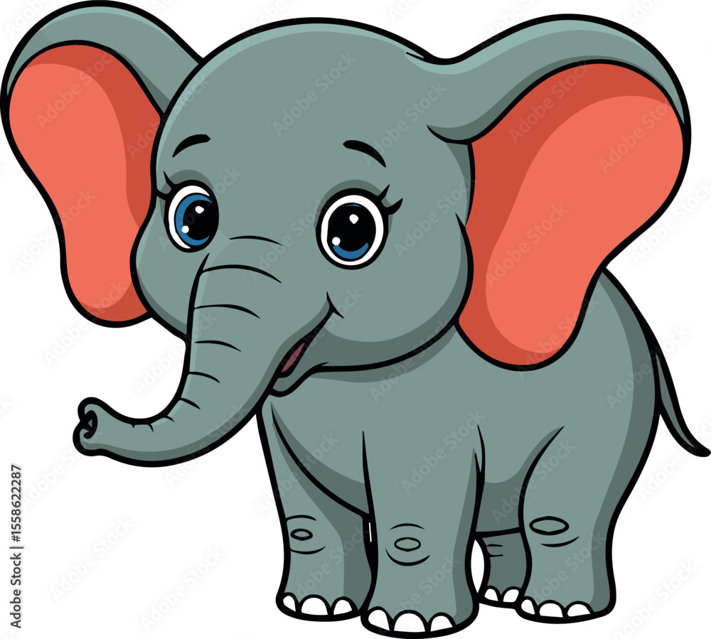 Cute baby elephant cartoon vector illustration drawing for kids animal clip art design art work Cute baby elephant cartoon vector illustration drawing for kids animal clip art design art work