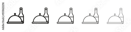 Room service icon Vector illustration in solid and black and white. EPS10