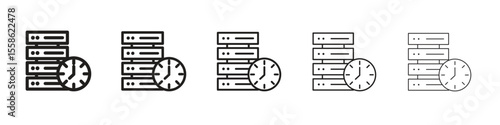 Real time data icon Vector illustration in solid and black and white. EPS10