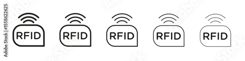 RFID icon Vector illustration in solid and black and white. EPS10