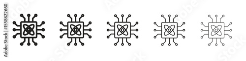 Quantum computing icon Vector illustration in solid and black and white. EPS10