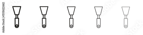Putty knife icon Vector illustration in solid and black and white. EPS10