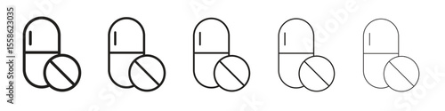 Pills icon Vector illustration in solid and black and white. EPS10
