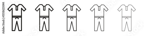 Pijama icon Vector illustration in solid and black and white. EPS10