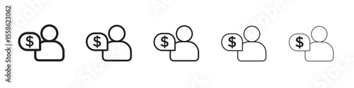 Personal loan icon Vector illustration in solid and black and white. EPS10