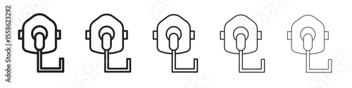 Oxygen mask icon Vector illustration in solid and black and white. EPS10