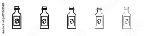 Olive oil icon Vector illustration in solid and black and white. EPS10