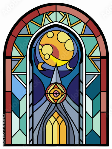moon , Stained Glass Style, Full body , window temple	sun, stained glass style, full body, window temple, glass, window, stained, church, stained glass, religion, cathedral, art, saint, religious,real