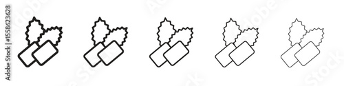 Mint gum icon Vector illustration in solid and black and white. EPS10
