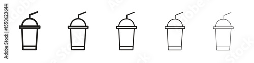 Milkshake icon Vector illustration in solid and black and white. EPS10