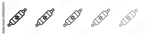 Mezuzah icon Vector illustration in solid and black and white. EPS10