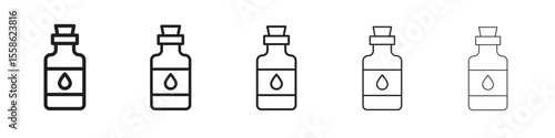 Massage oil icon Vector illustration in solid and black and white. EPS10