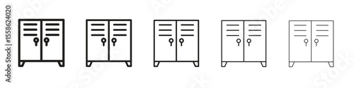 Locker icon Vector illustration in solid and black and white. EPS10