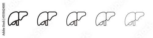 Liver icon Vector illustration in solid and black and white. EPS10