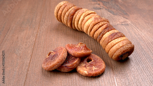 Vászonkép Fresh Figs or Anjeer fruit healthy vegan food concept organic dry fruits on wooden background