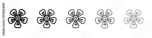Hypericum icon Vector illustration in solid and black and white. EPS10